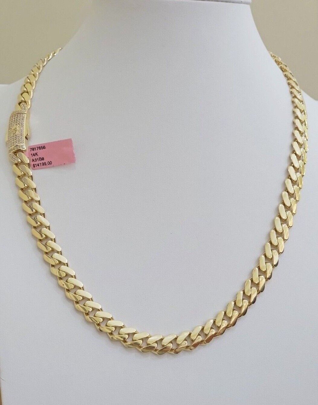 Real 14k Yellow Gold Monaco Chain Necklace 20" 22'' 24'' 26" Inch 9mm 14kt SALE - GoldenlinQ